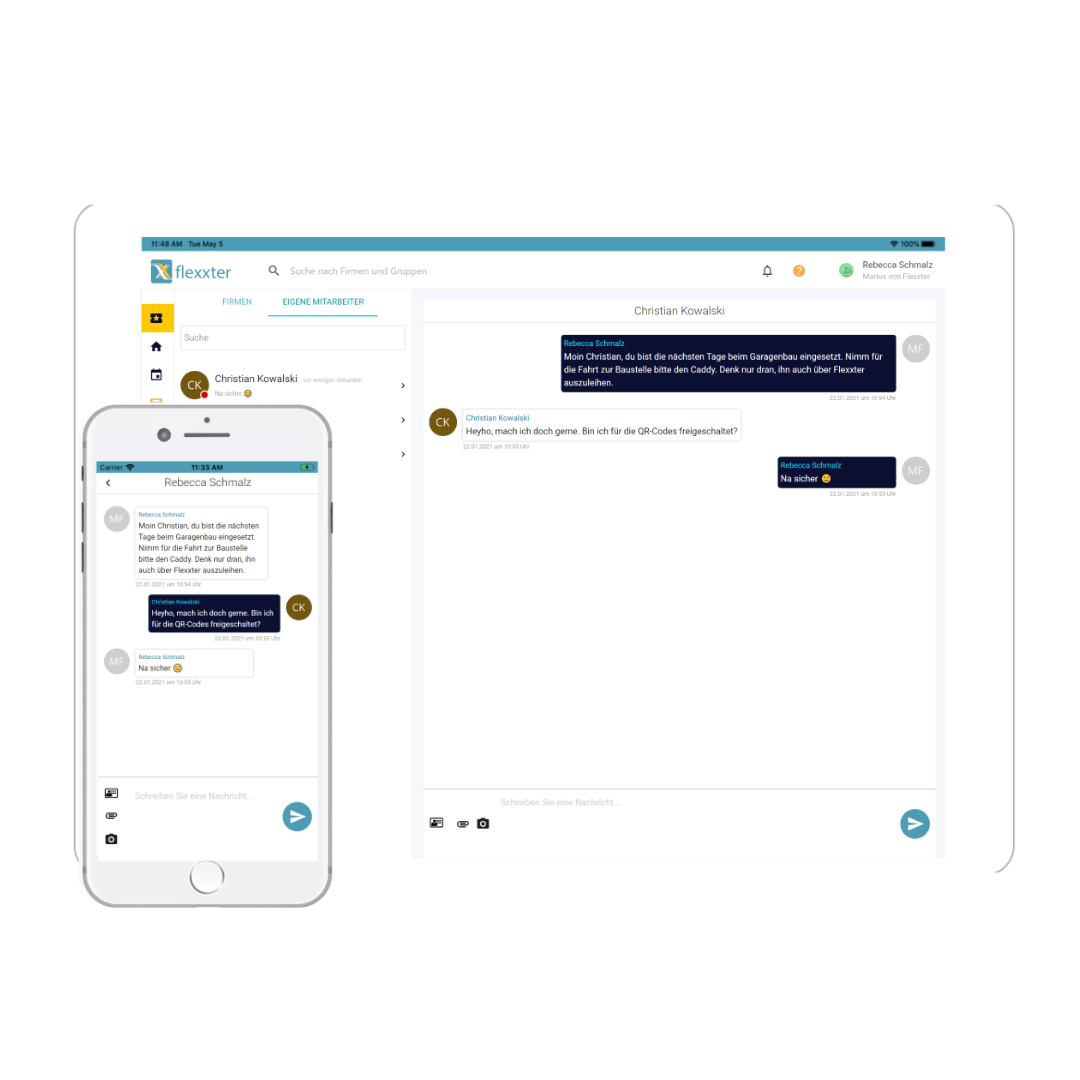 Der Projektchat in Flexxter
