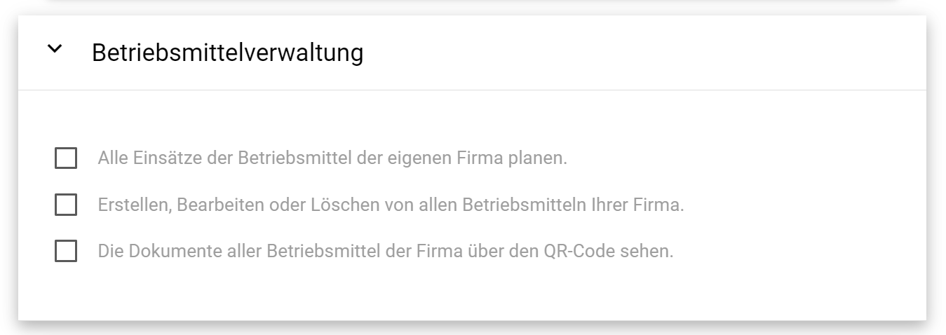 Rechte Betriebsmittelverwaltung